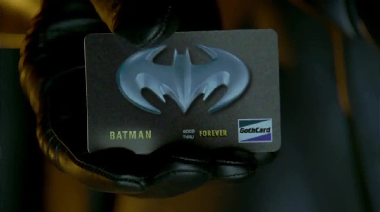 Batman's themed credit card from Batman & Robin