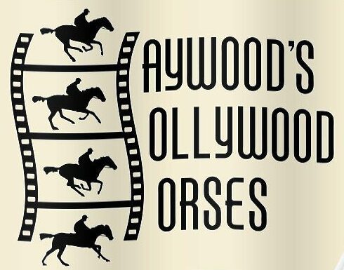 A Logo reading Haywood's Hollywood Horses featuring horses inside a film strip