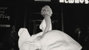 Norma films the famous white dress scene from "The Seven-Year Itch)