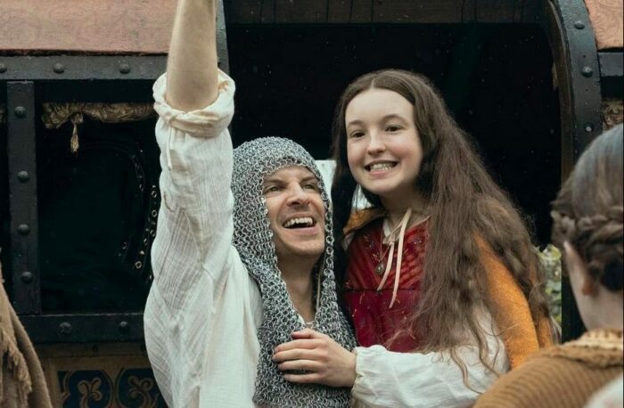 Bella Ramsey as Birdy with Andrew Scott as Lord Rollo