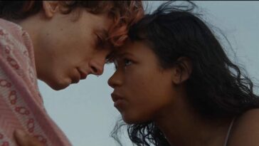 Maren (Taylour Russell) eyes Lee (Timothee Chalamet) intensely