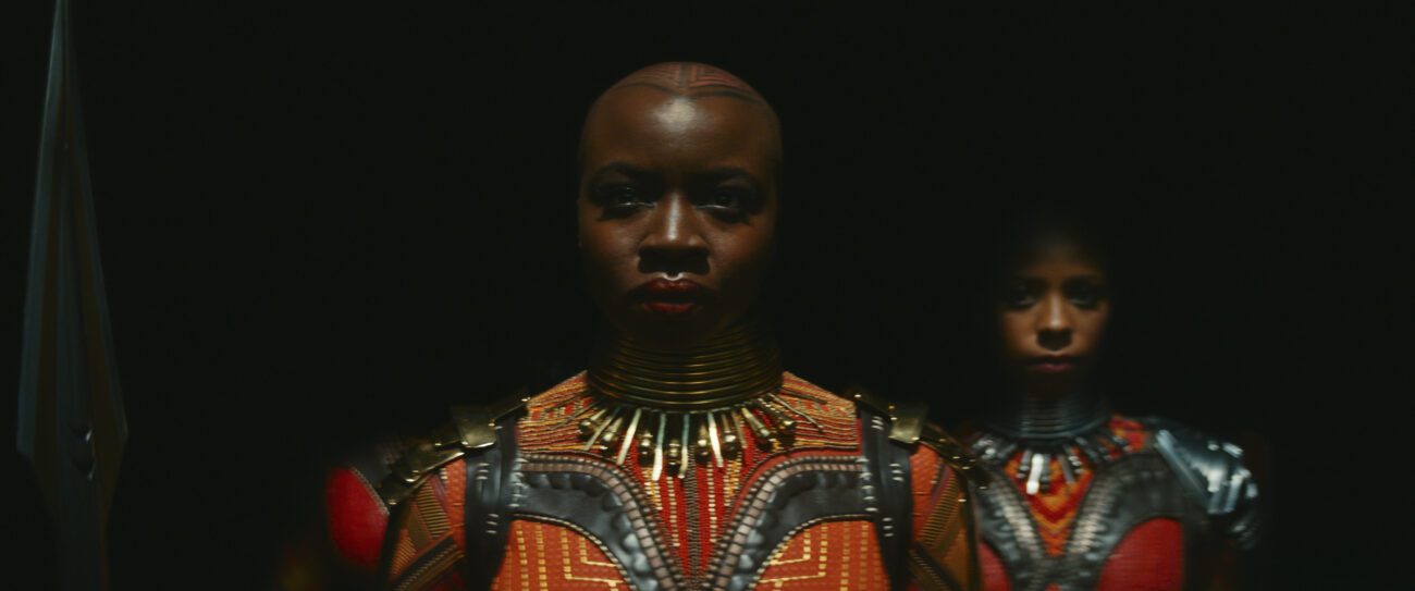 A group of female soldiers stand ready in Black Panther: Wakanda Forever