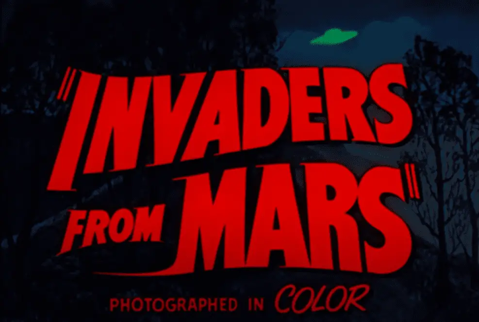 Invaders from Mars title sequence from the film
