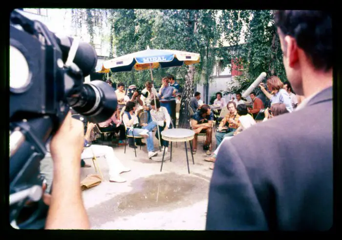 A crew films Blood, Sweat & Tears for "lost" Eastern Europe tour documentary (1970).