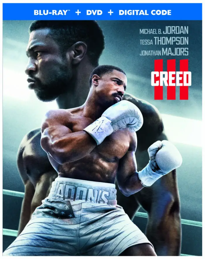 The Blu-ray disc cover art for Creed III