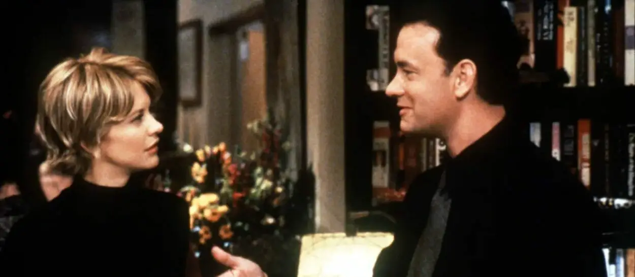 Tom Hanks and Meg Ryan in a scene from You've Got Mail.