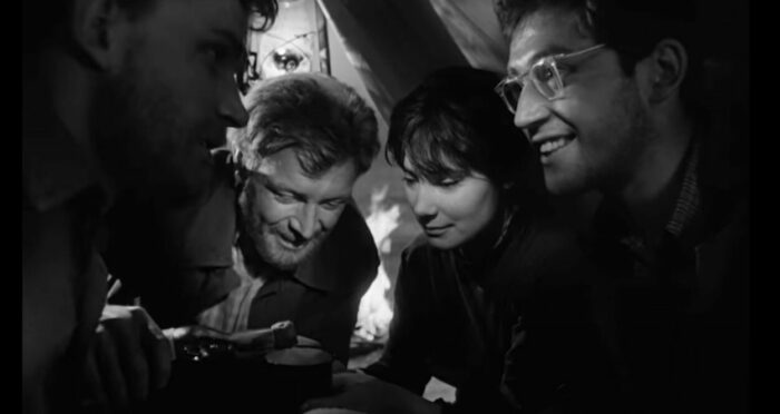 Four soviet hikers in Kalatozov's film
