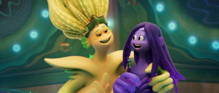 (from left) Grandmamah (Jane Fonda) and Ruby Gillman (Lana Condor) in DreamWorks Animation’s Ruby Gillman, Teenage Kraken, directed by Kirk DeMicco. © 2023 DreamWorks Animation. All Rights Reserved.