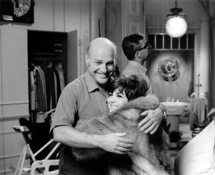 John Schlesinger (left) and Brenda Vaccaro (right) on the set of Midnight Cowboy.