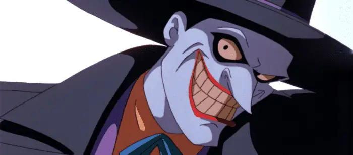 The Joker grins maniacally