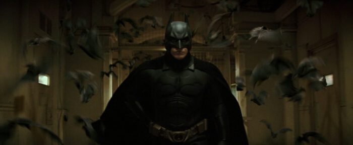 Christian Bale as Batman in Batman Begins (Warner Bros.).