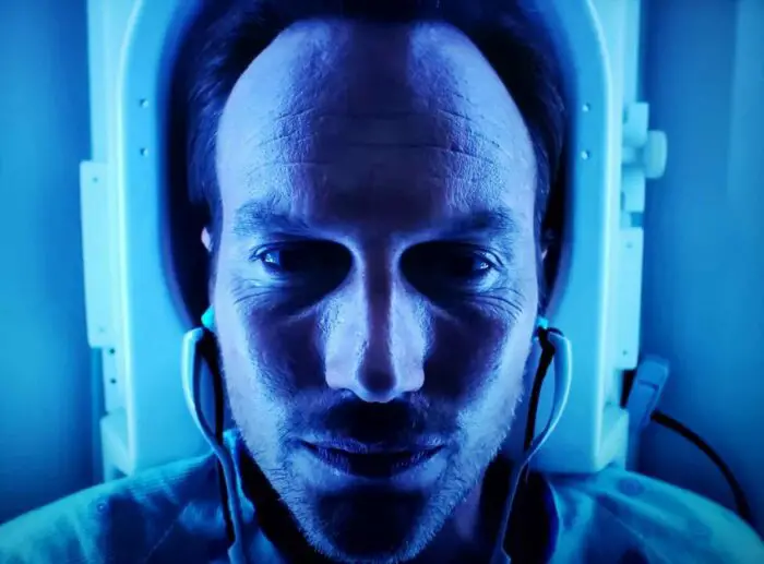 Patrick Wilson as Josh Lambert in Insidious: The Red Door (2023). Screen capture of Insidious: The Red Door from Sony Entertainment ads/trailers.