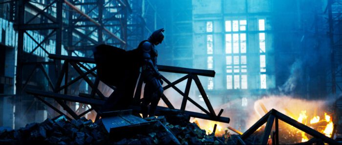Christian Bale as Batman in The Dark Knight (Warner Bros.).