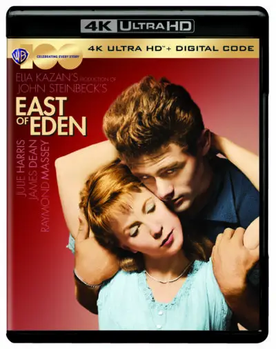 The 4K UHD disc cover art for East of Eden