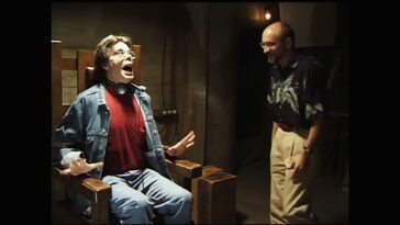 [L-R] Stephen King and Frank Darabont in the documentary film, KING ON SCREEN, a Dark Star Pictures release. Photo courtesy of Dark Star Pictures.