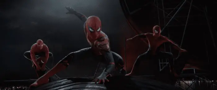 All three live-action Spider-Men unite in the final battle 'Spider-Man: No Way Home.'