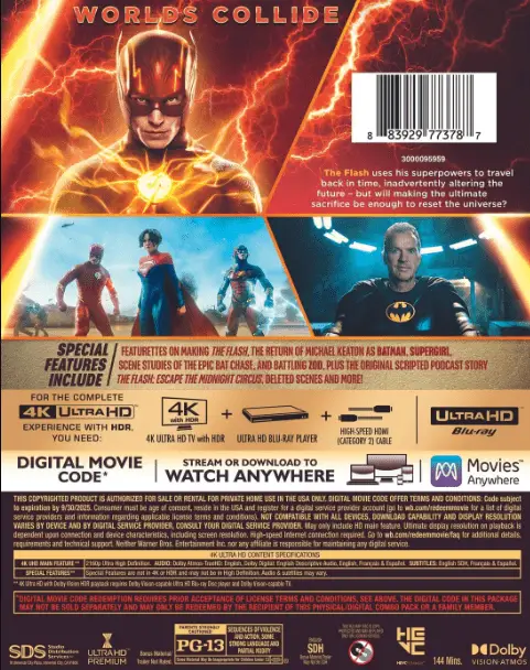 Back cover art for The Flash 4K-UHD