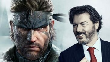 A composite image of the video game character Solid Snake and the actor David Hayter.