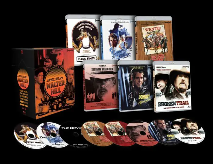 The discs, cases and box for the Directed by... Walter Hill set.