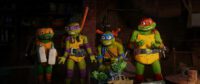 Four colorful ninja turtles gather together in "Teenage Mutant Ninja Turtles: Mutant Mayhem"