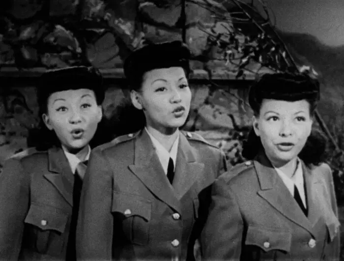 The Kim Loo sisters perform "Gee! The Jeep Jumps" (1944). Photo: courtesy Kino Classics.