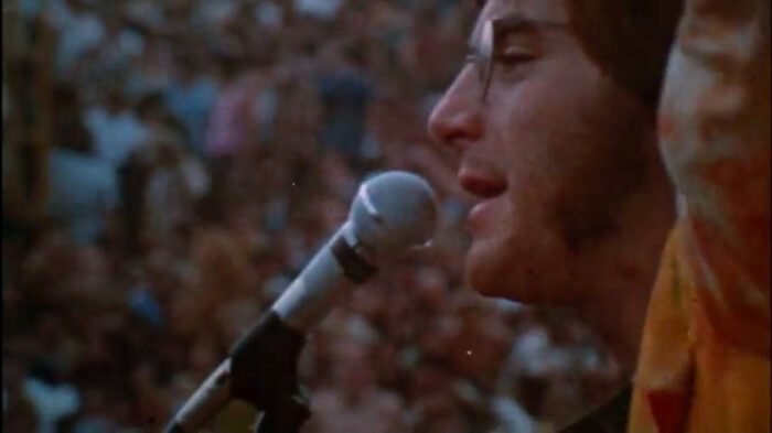 Paul Kantner of Jefferson Airplane performs in Woodstock.