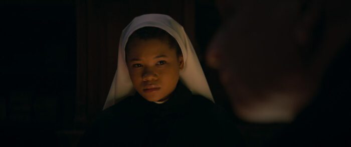 STORM REID as Sister Debra in New Line Cinema's horror thriller "The Nun II," a Warner Bros. Pictures release. Courtesy of New Line Cinema and Warner Bros. Pictures © 2023 Warner Bros. Entertainment Inc. All Rights Reserved.