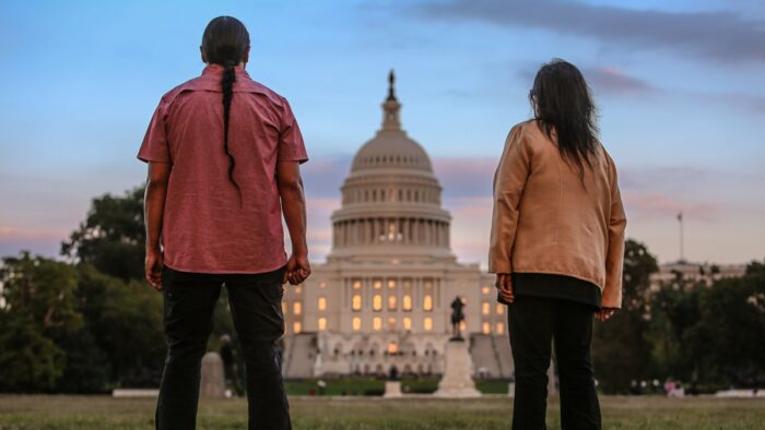 Chase Iron Eyes and Phyllis Young face the nation's capital.