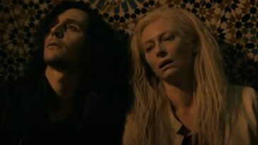 A film still showing two vampires from film Only Lovers Left Alive