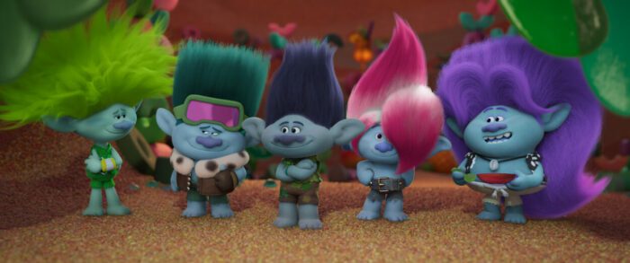 The five troll members of BroZone stand reunited.