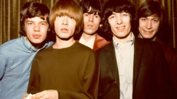 1964: Rock and roll band "The Rolling Stones" pose for a portrait in 1964. (L-R) Mick Jagger, Brian Jones, Keith Richards, Bill Wyman, Charlie Watts.