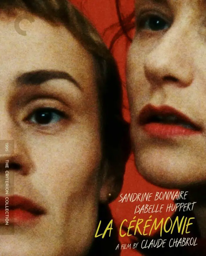 Cover of Criterion Collection Blu-Ray depicting Isabelle Huppert and Sandrine Bonnaire in La Ceremonie.