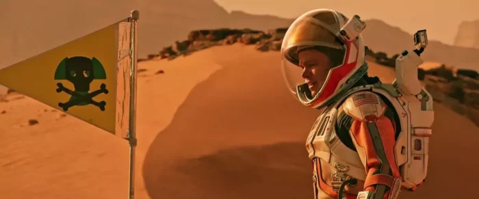 Medium wide shot of Matt Damon in The Martian