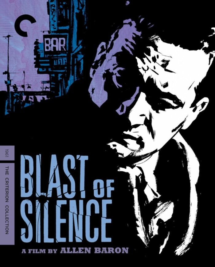 Cover of Blast of Silence Blu-ray, featuring a drawing of hitman Frank Bono.