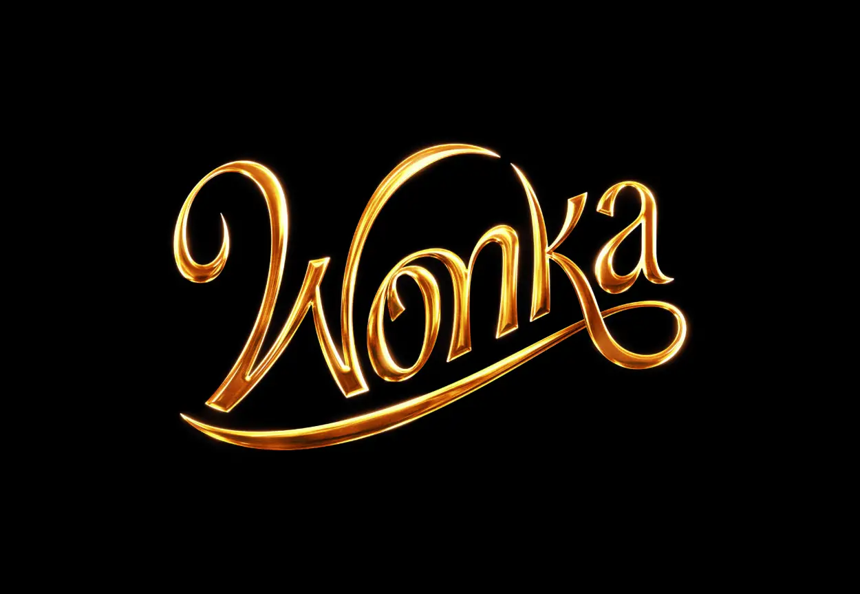 Wonka logo in a whimsical golden font.