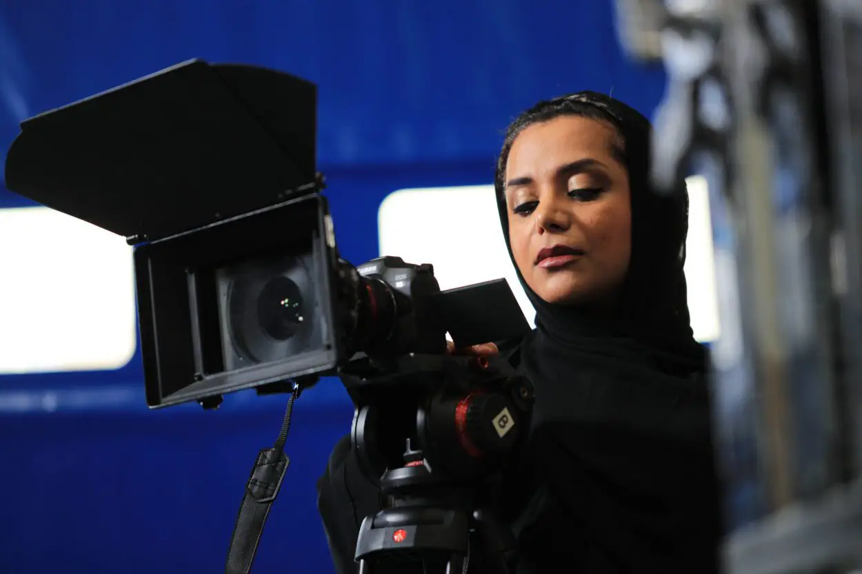 Nayla Al Khaja behind the camera.