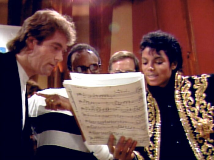 Huey Lewis, Quincy Jones, and Michael Jackson. Photo: courtesy Netflix.