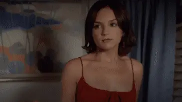 Laney from She's All That in a red dress