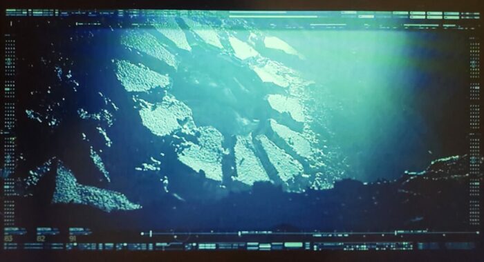 The ominous portal on the ocean floor in Gods of the Deep (2024). Screen capture off of Vimeo. A colossal stone circle on the bottom of the ocean floor, clearly constructed by some mysterious intelligence.