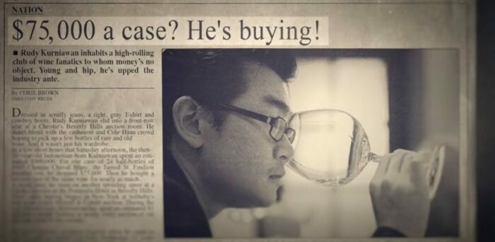 A piece of newspaper article about conman Rudy Kurniawan.