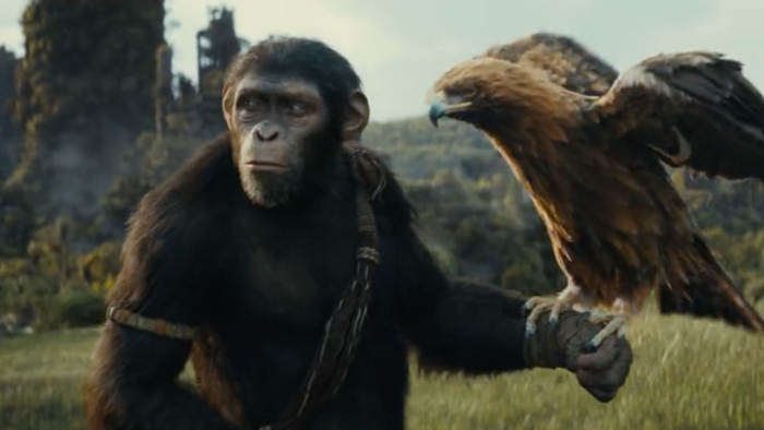 A shot of Owen Teague as Noa in Kingdom of the Planet of the Apes (20th Century Studios)