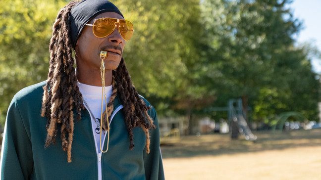 Snoop Dogg plays a whistle as Jaycen Jennings, a community service football coach in The Underdoggs. 