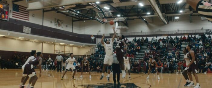 THe RRHS Panthers at tip -off.