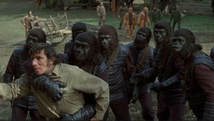 A scene from Battle for the Planet of the Apes.