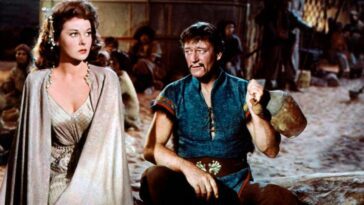 Susan Hayward and John Wayne in The Conqueror.
