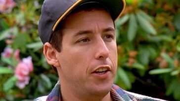 A close-up of Adam Sandler in Happy Gilmore